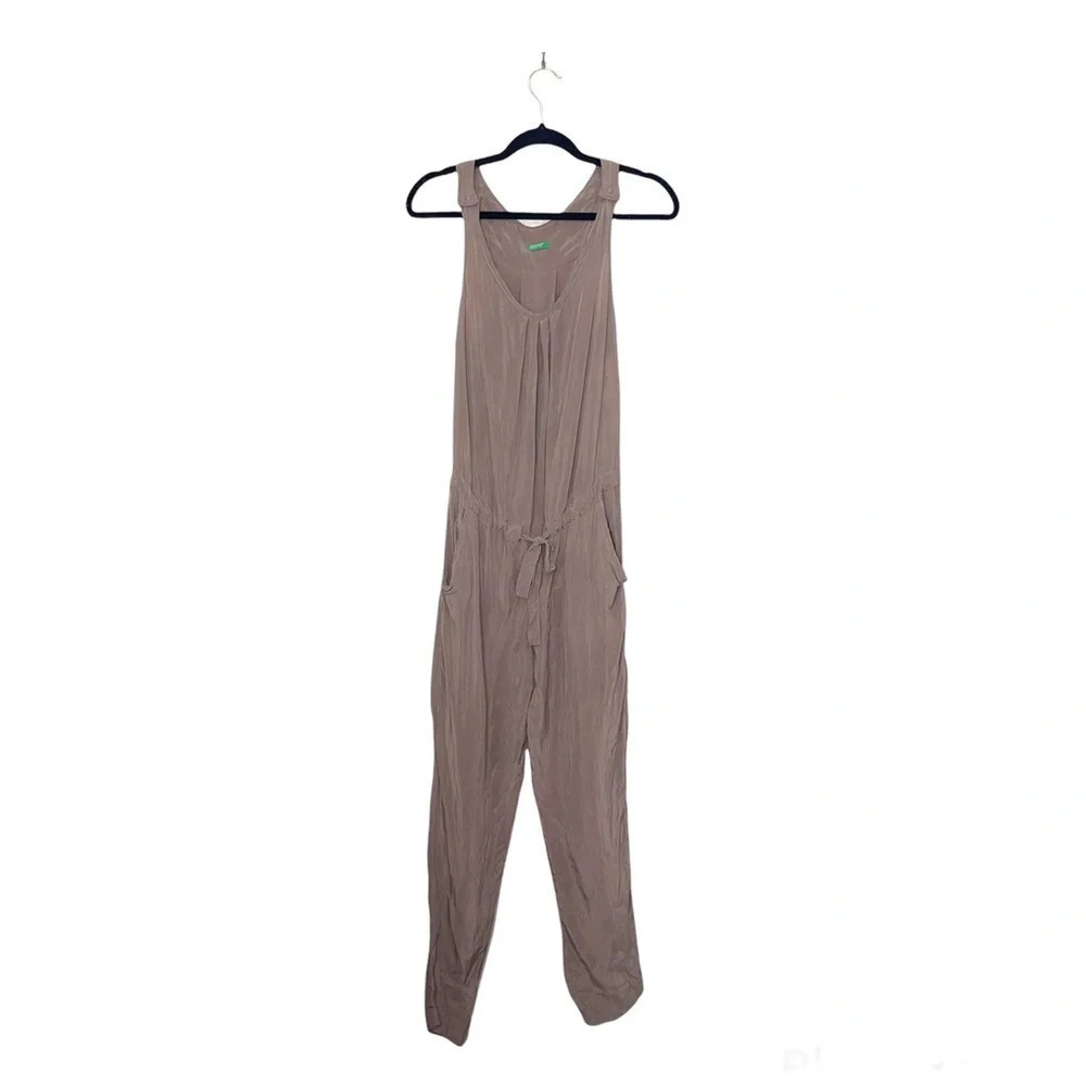 United Colors of Benetton Mauve Pink Sleeveless Tie Waist Jumpsuit 10 Women’s